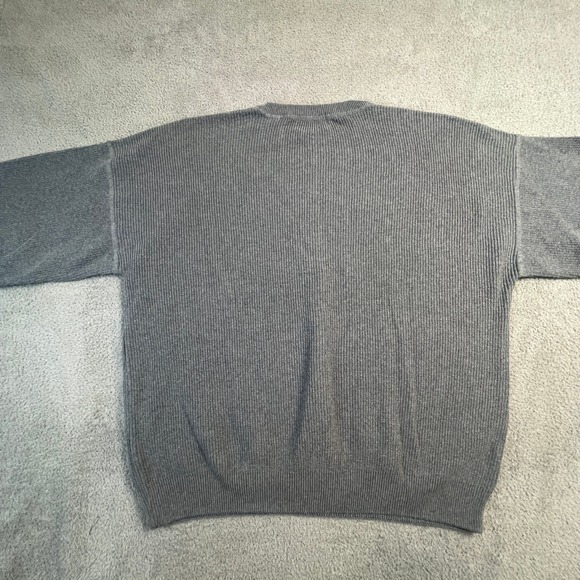 Eddie Bauer Sweater Mens Extra Large Grey Ribbed Knit Crewneck Cotton Pullover - Picture 9 of 11